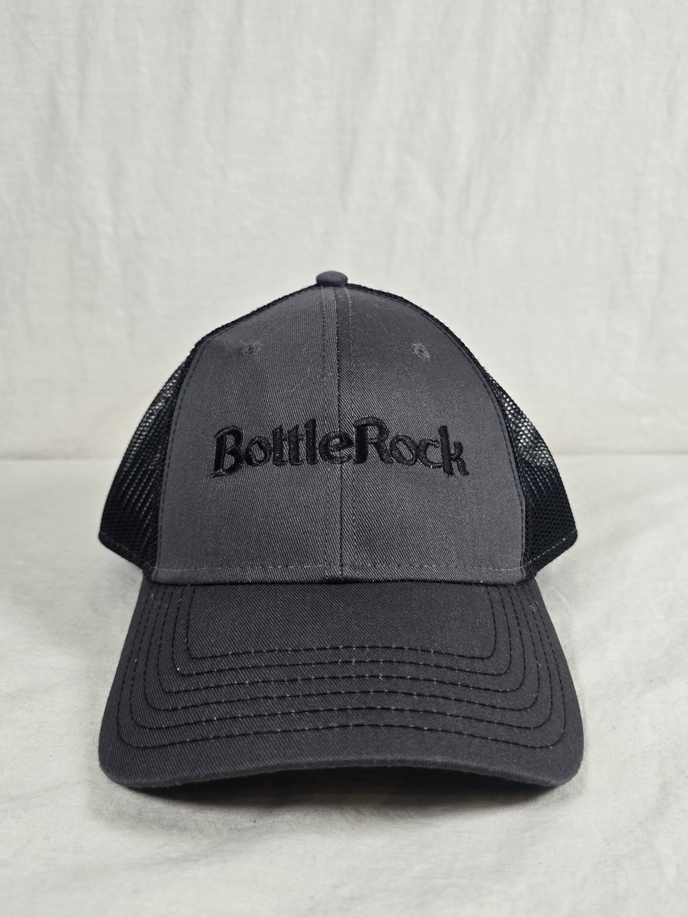 BottleRock Napa Valley Gray Black Trucker Snapback Hat